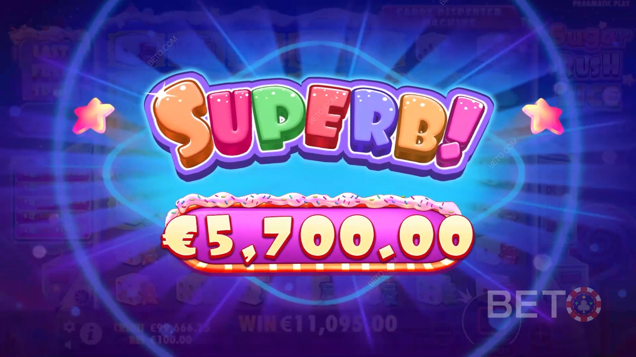 اربح 5,000 ضعف رهانك في فتحة فيديو سلوت شوجر راش دايس!