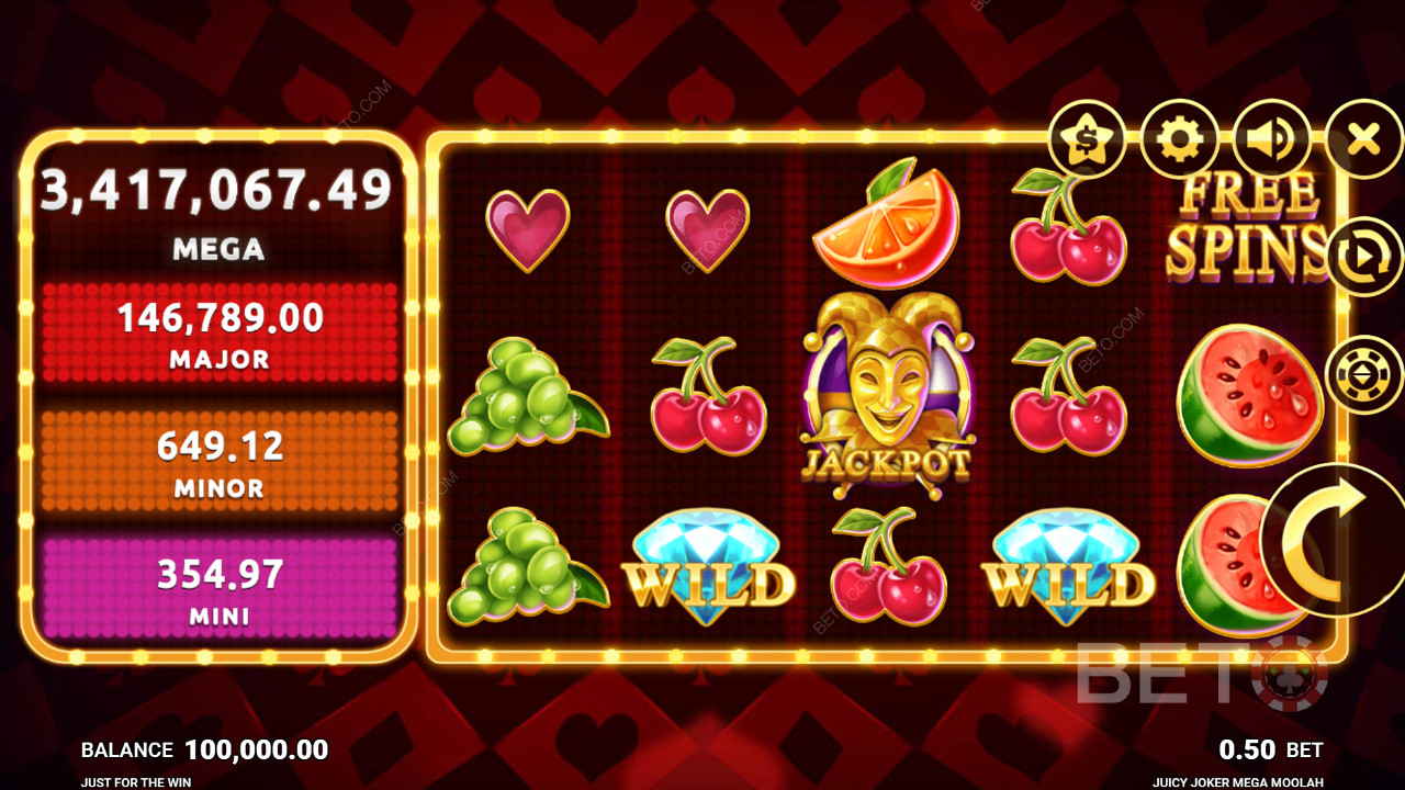 جوائز متعددة في Juicy Joker Mega Moolah