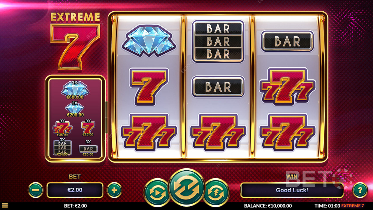 المرئيات الأنيقة والتصميمات القوية في انتظارك في لعبة Extreme 7 slot