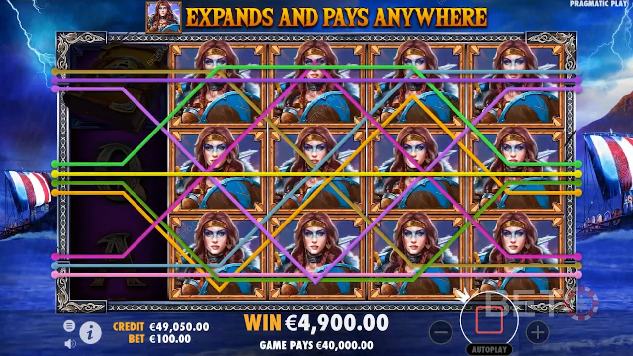 خلال جولة Free Spins ، يمكن للرموز التوسعية أن تفرخ وتملأ بكرات كاملة