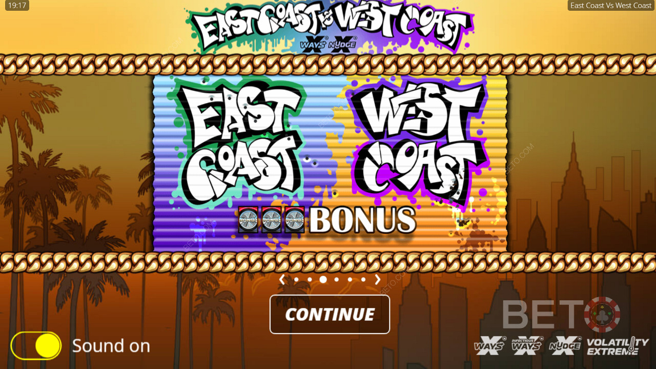 اختر بين East Coast Spins أو West Coast Spins