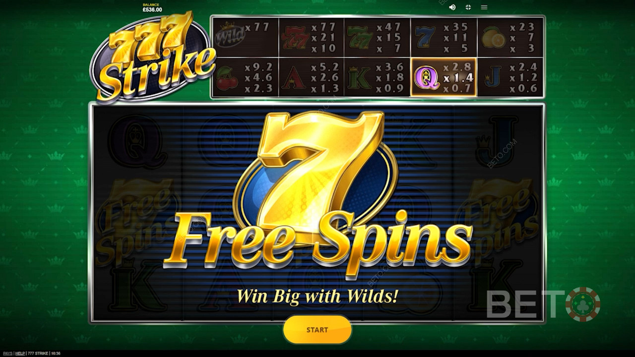 جولة مكافأة Free Spins السخية بشكل استثنائي من 777 Strike