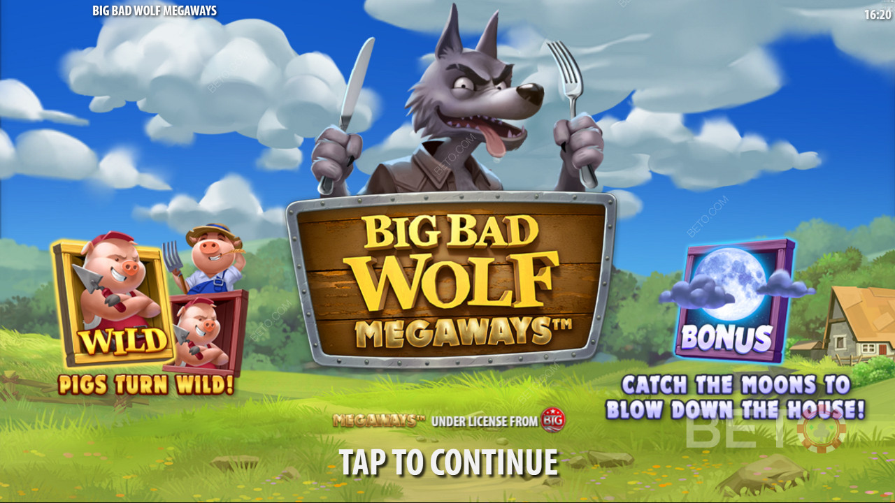 استمتع بميزة Piggy Wilds و Free Spins في فتحة Big Bad Wolf Megaways