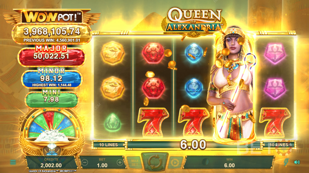Queen of Alexandria WowPot من Neon Valley Studios هي فتحة خيالية رائعة
