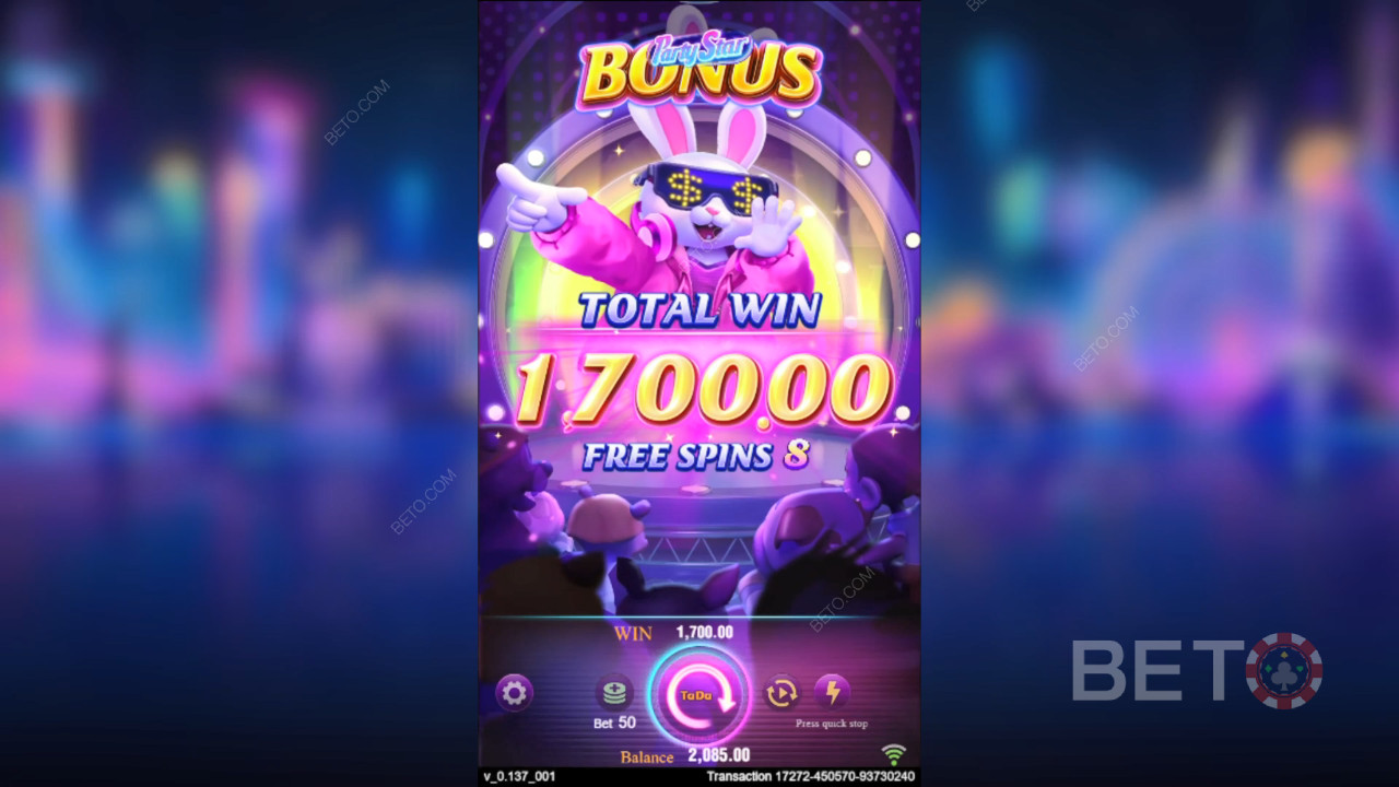 شرح ميزات المكافآت في لعبة Party Star من TaDa Gaming