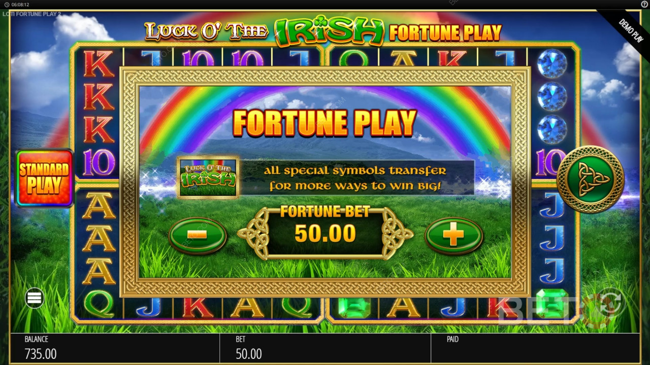 شرح ميزات المكافأة في لعبة Luck O The Irish Fortune Spins 2 بواسطة Blueprint