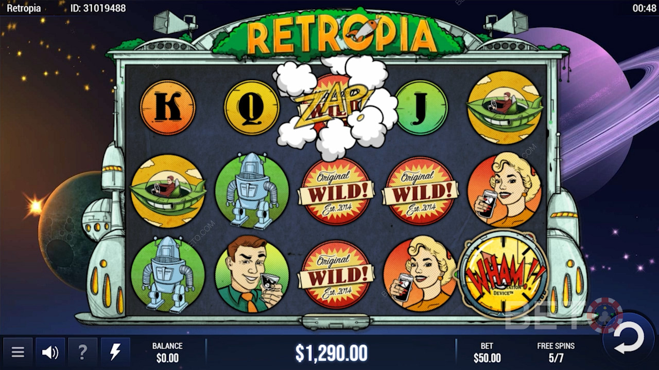 عنوان فتحة مستوحى من الخيال العلمي المثير Retropia من Epic Industries