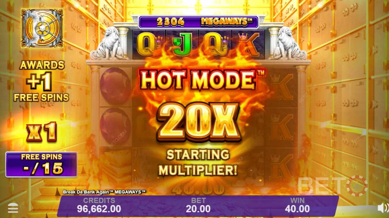 جولات خاصة في Break Da Bank Again Megaways - Hot Mode