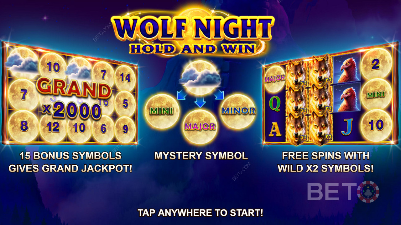 اربح جائزة كبرى تصل إلى 2000 ضعف حصتك في Wolf Night