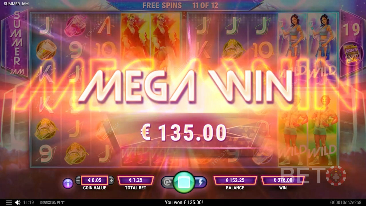 استمتع بمكاسب ضخمة مع Free Spins في ماكينة سلوت Summer Jam
