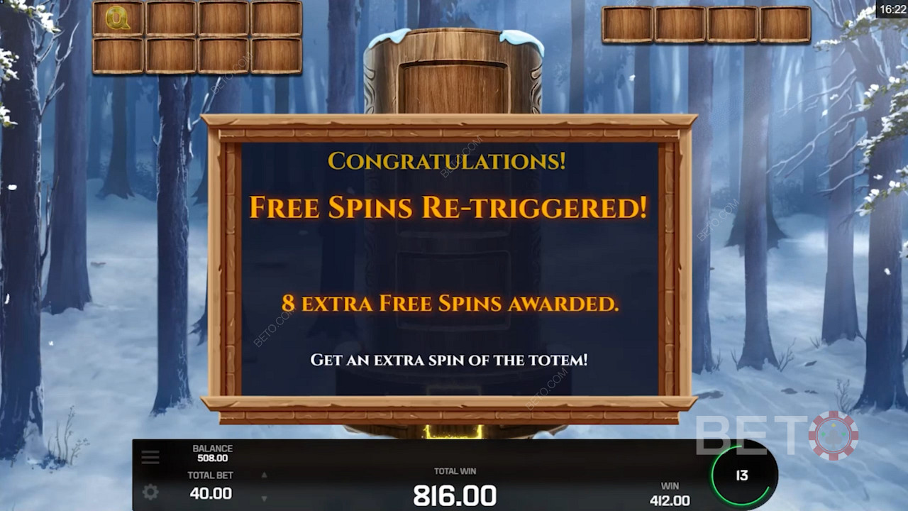 Retrigger Free Spins واحصل على رمز توسيع إضافي