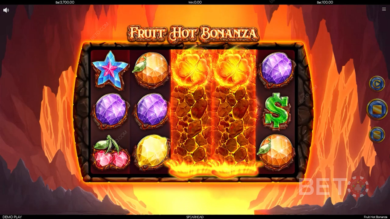 الرسوم المتحركة النارية في Fruit Hot Bonanza