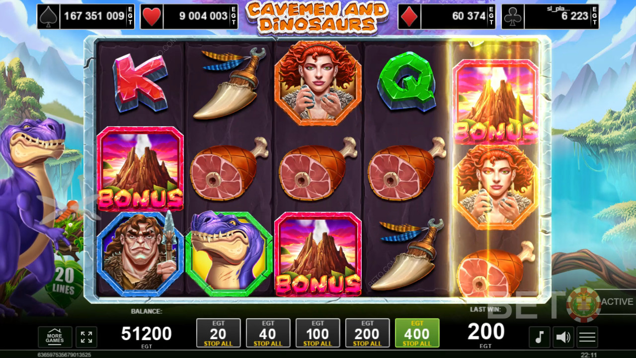 مراجعة رجال الكهوف والديناصورات بواسطة فتحات BETO Slots