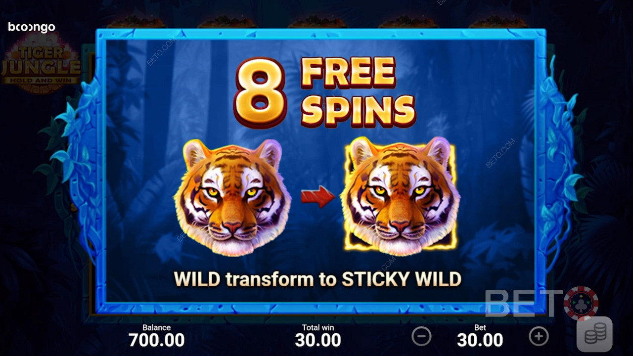يتم إعطاؤك 8 لفات مجانية وكل البراري تصبح براري لزجة خلال جولة Free Spins