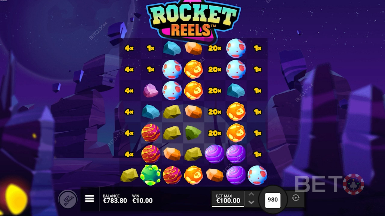 اقفز على صاروخ واربح مكافآت تصل قيمتها إلى 10000 ضعف في فتحة Rocket Reels