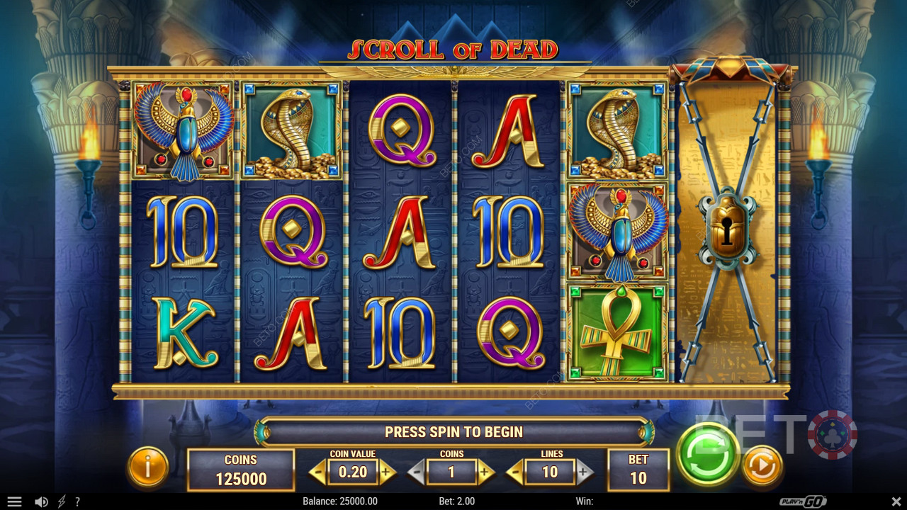 The Scroll of Dead هو أحدث إصدار لسلسلة فتحات "Dead" ، استنادًا إلى مصر القديمة