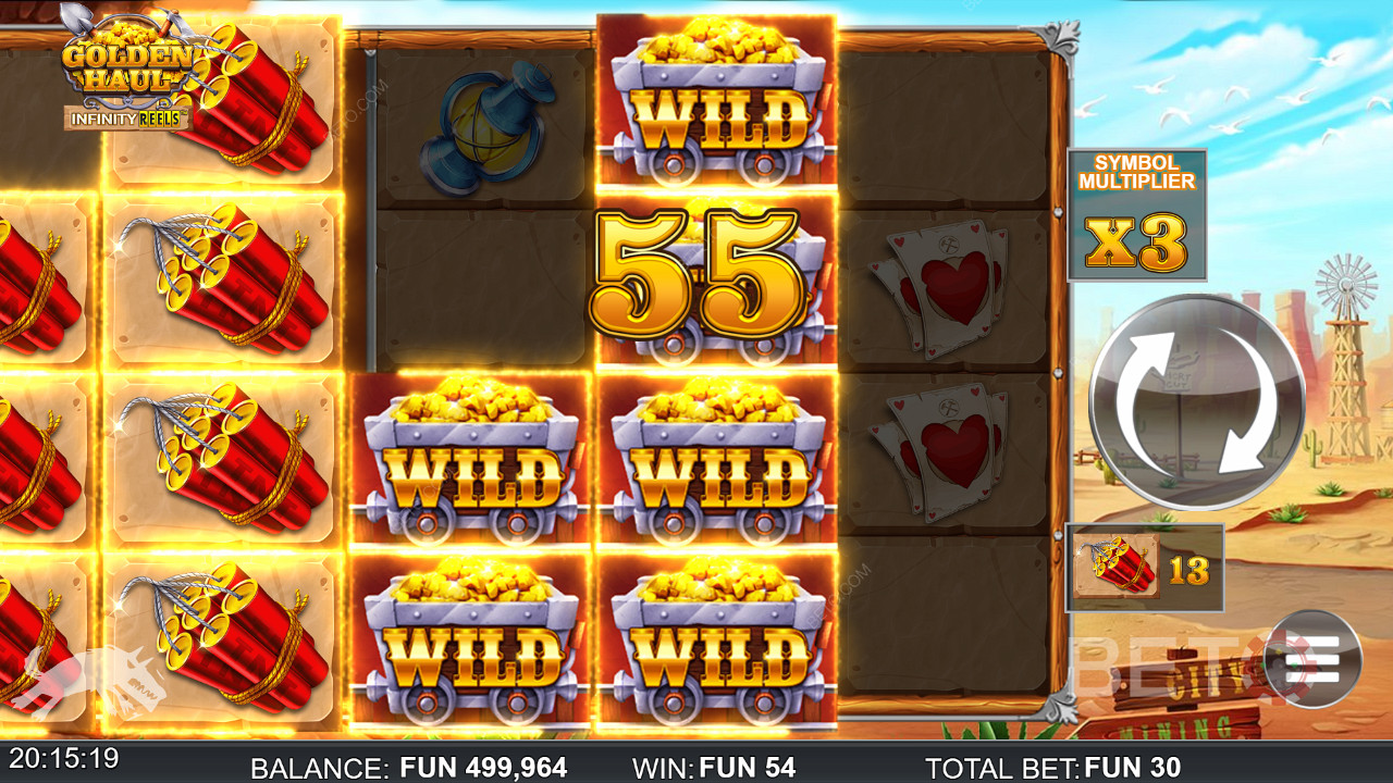 حقق انتصارات ضخمة من خلال Wilds و Infinity Reels