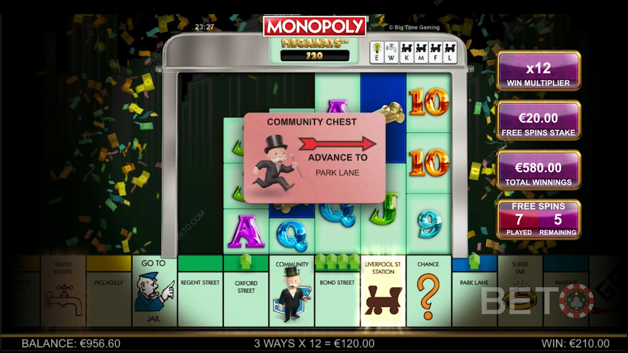 ميزات إضافية مستوحاة من السمات من Monopoly Megaways