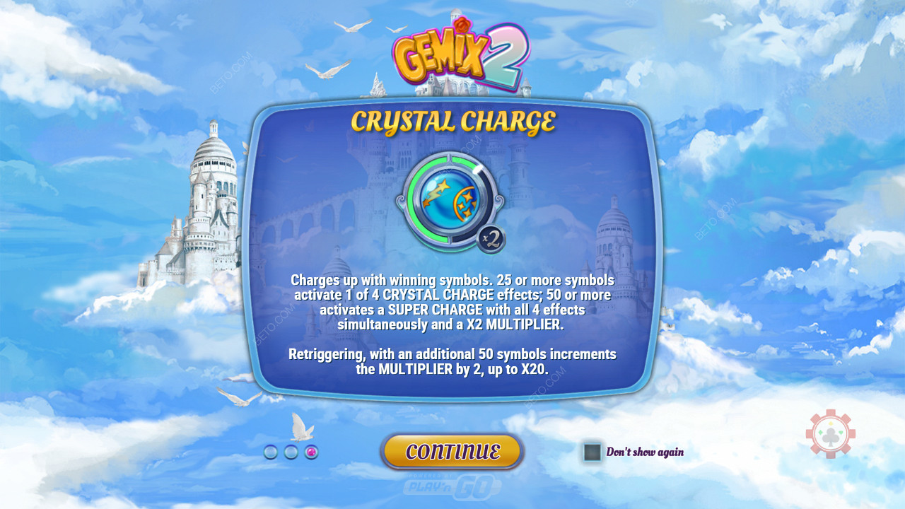 اشحن العداد بالرموز الفائزة وقم بتشغيل تأثيرات Crystal Charge في فتحة Gemix 2