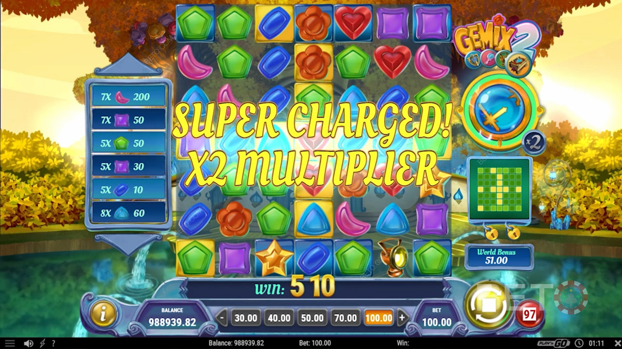 استمتع بجميع تأثيرات Crystal Charge الأربعة مع مضاعف 2x من خلال جمع 50 رمزًا فائزًا
