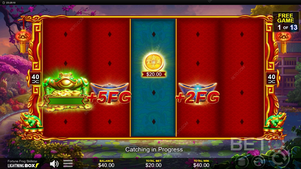تتميز الميزات الخاصة واللفات المجانية في فتحة Fortune Frog Skillstar