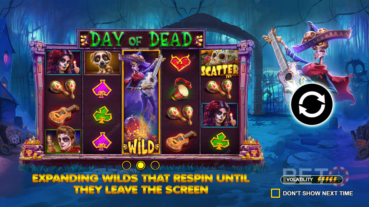 استمتع بمشاهدة لعبة Walking Wilds في لعبة Day of Dead عبر الإنترنت