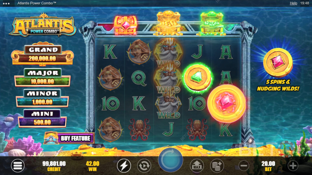 مراجعة Atlantis Power Combo من BETO Slots