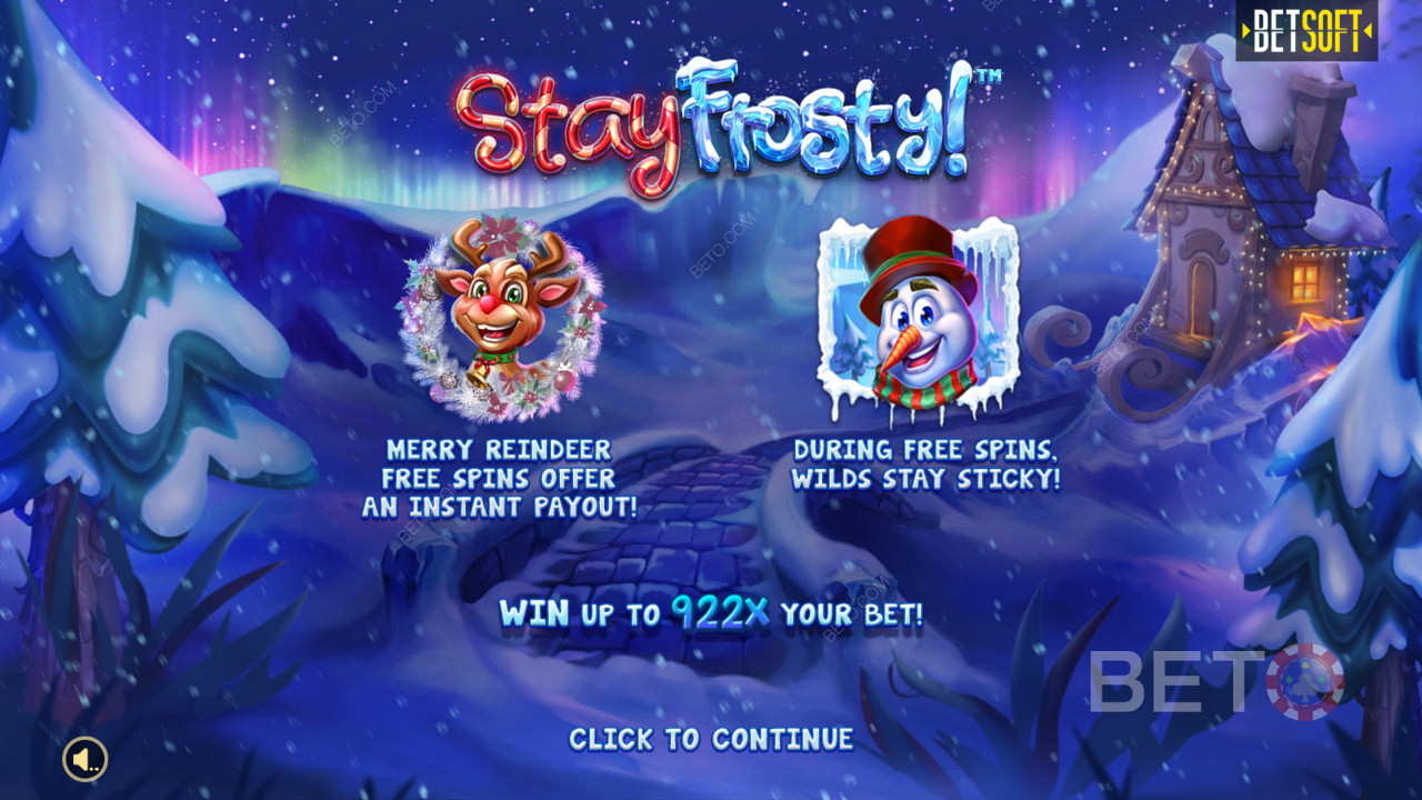 شاشة المقدمة في Stay Frosty! Merry Reindeer لفات مجانية وأقصى ربح 922 ضعف رهانك!