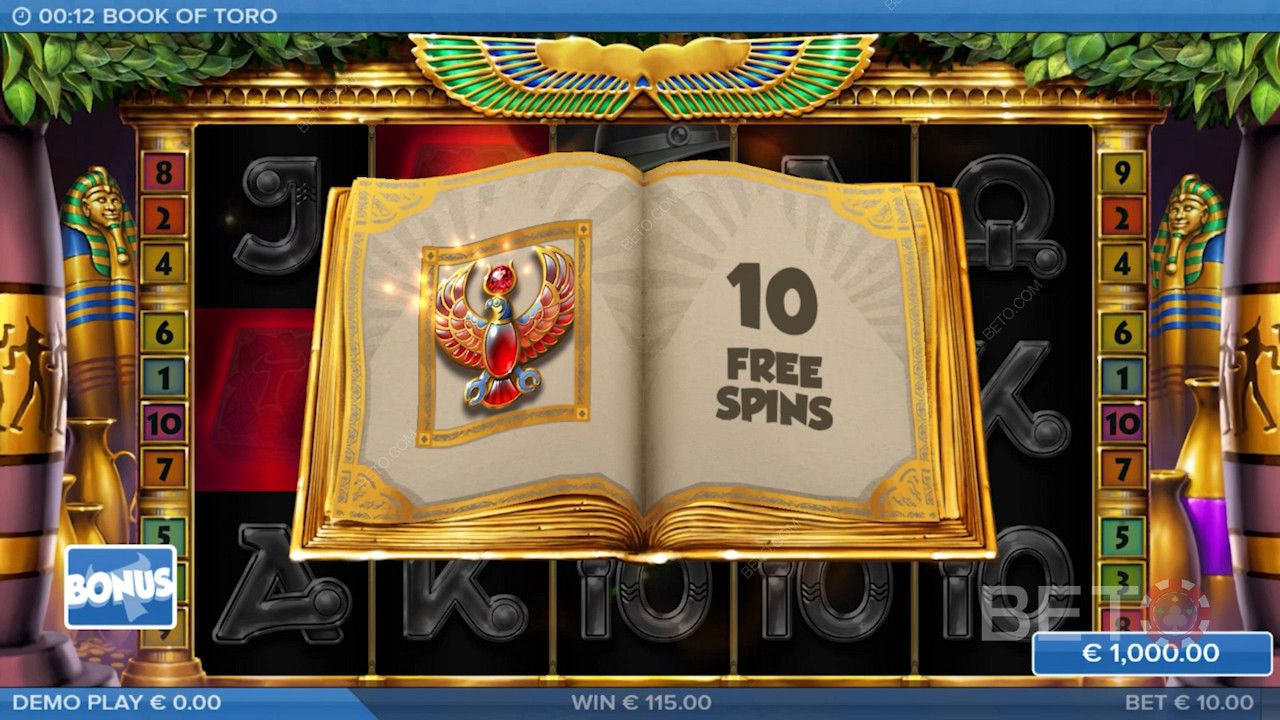 الأرض 3 مبعثر والتمتع 10 لفات مجانية في فتحة Book of Toro