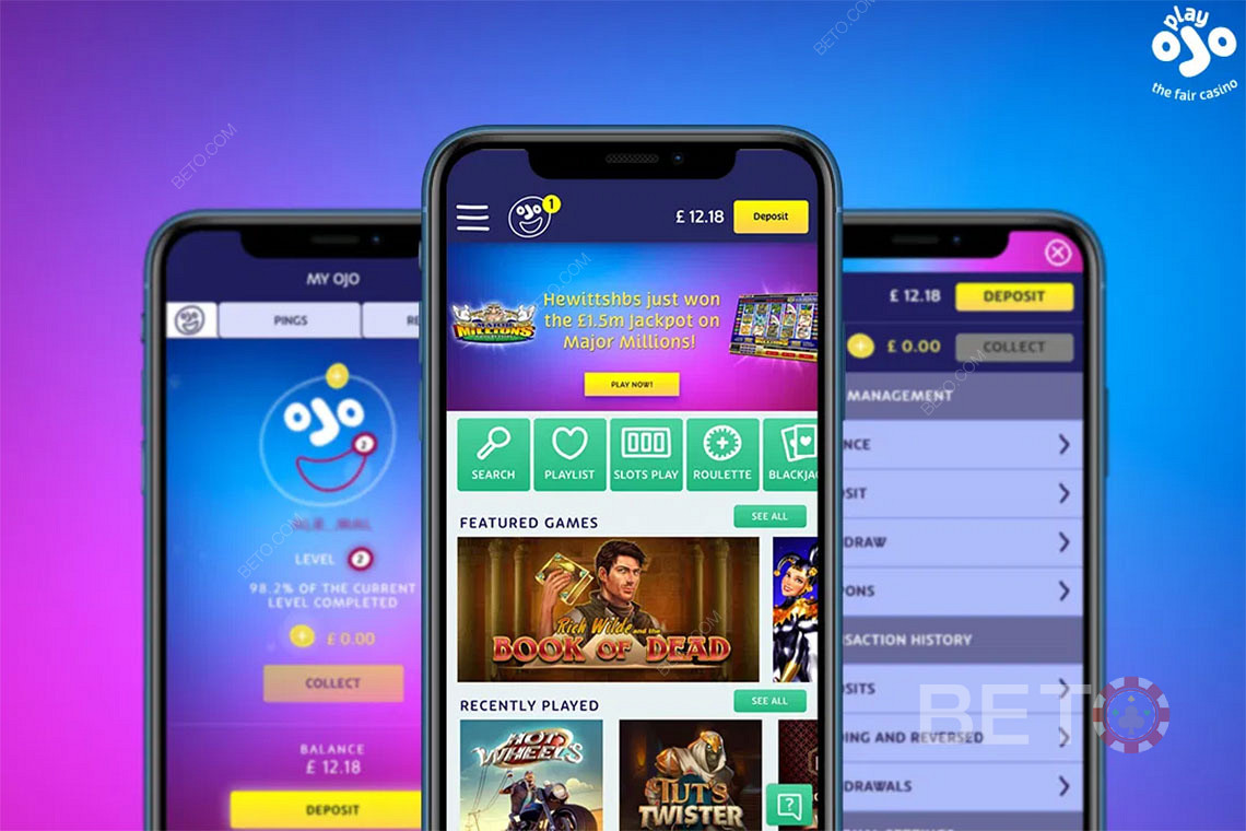 العب على جميع الأجهزة المحمولة في PlayOJO