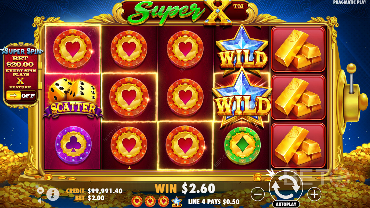 شبكة الألعاب القياسية 5x3 من Super X
