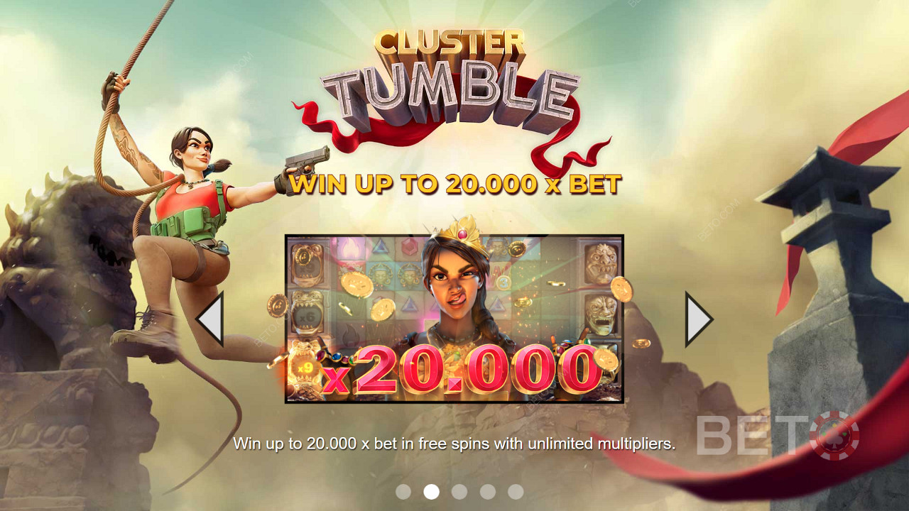 اربح ما يصل إلى 20000 ضعف الحصة التي تستحقها في الفتحة عبر الإنترنت Cluster Tumble