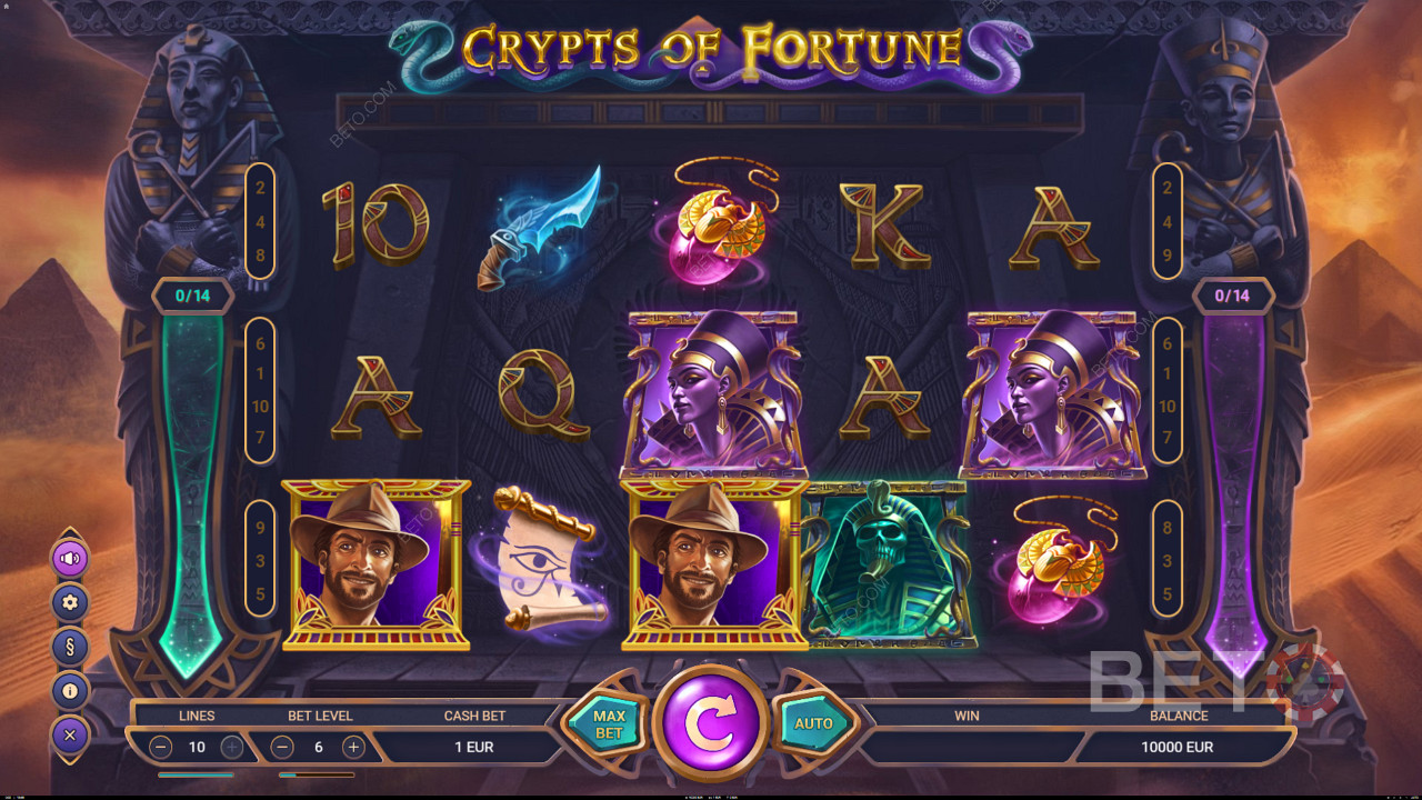 اجمع المبعثرات لتشغيل الدورات المجانية في ماكينات القمار Crypts of Fortune