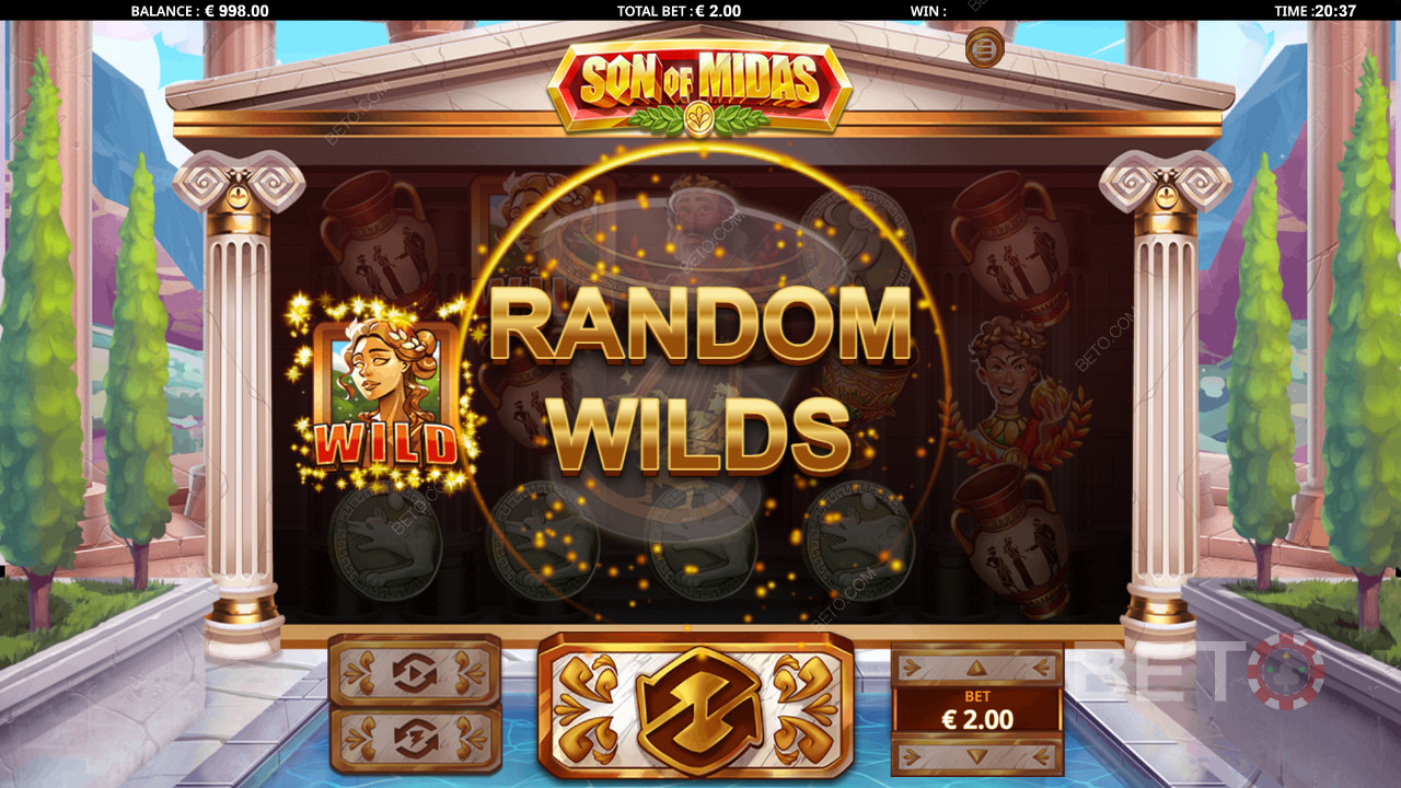 الفوز العشوائي بالبرية في Son of Midas