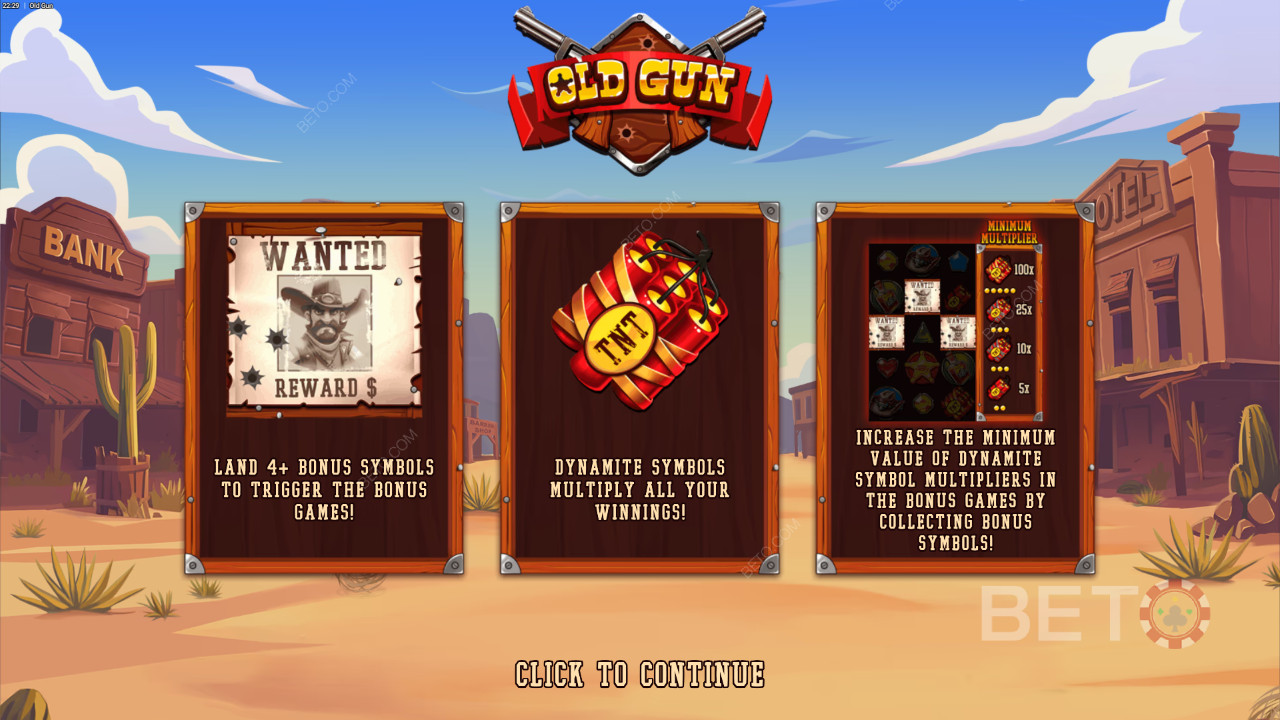 شرح ميزات المكافآت في لعبة Old Gun من Backseat Gaming