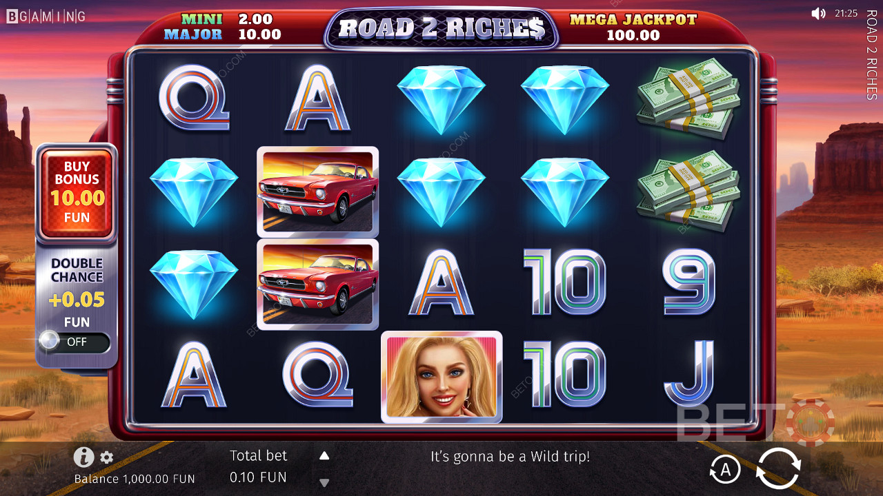 5x4 لعب تصميم الشبكة في Road 2 Riches