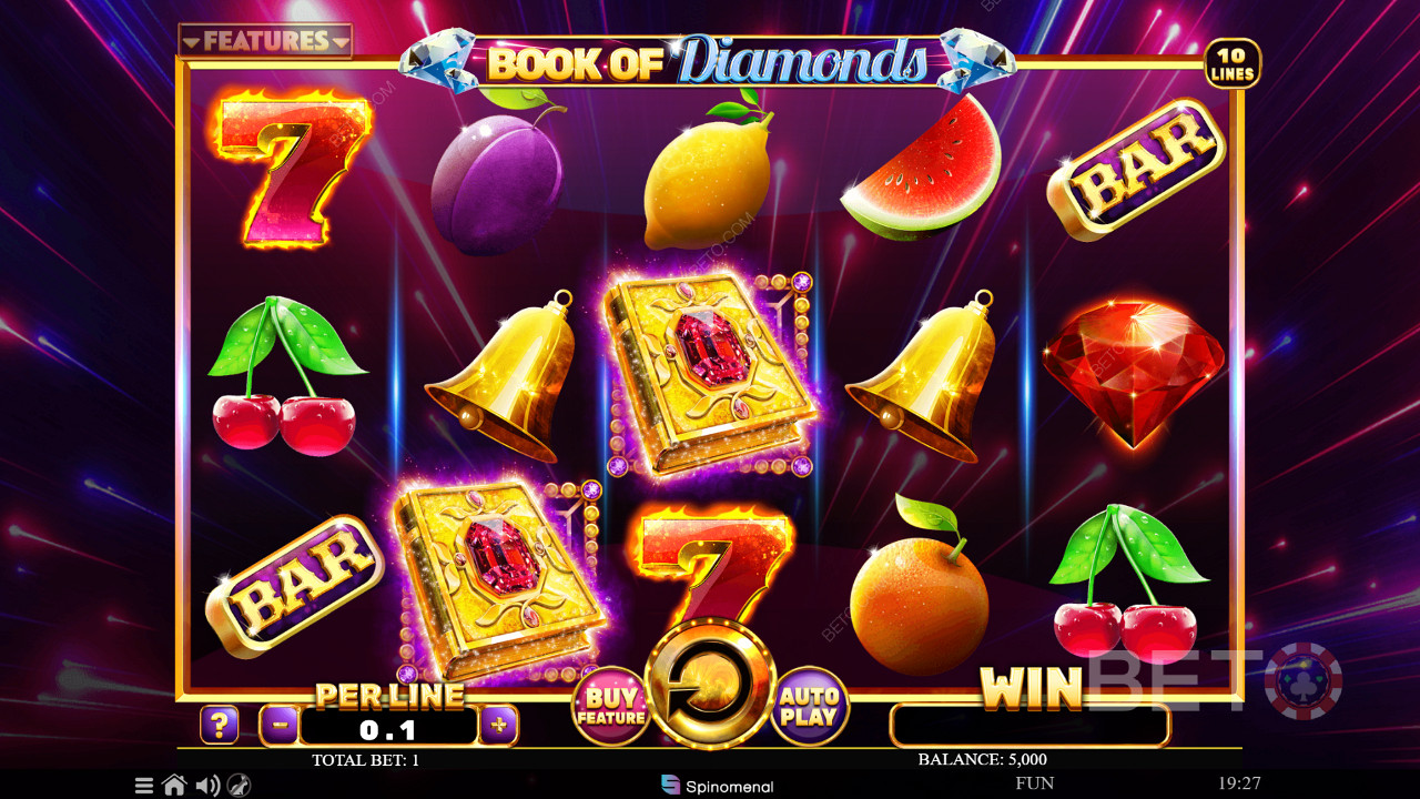 شبكة بحجم 5x3 من Book of Diamonds كلاسيكية الحجم