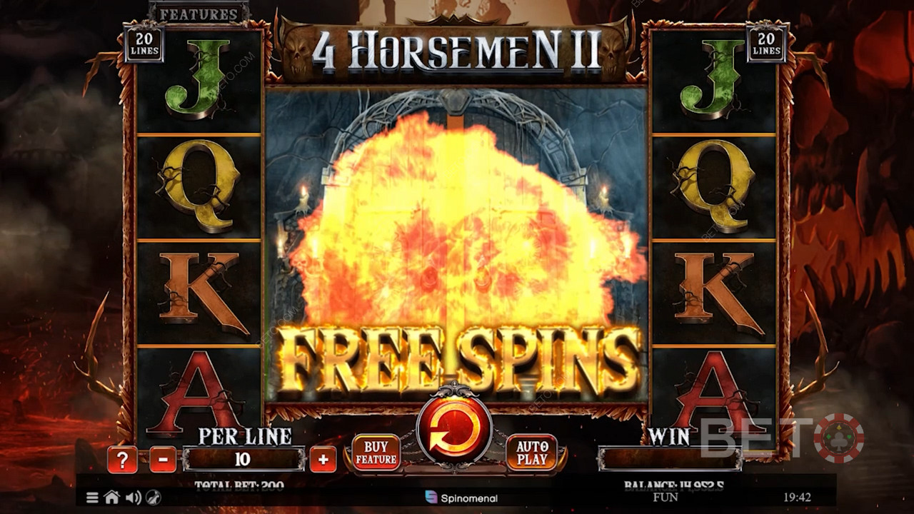 قم بتنشيط وضع Free Spins عن طريق وضع رمز Doors of Hell Scatter في المنتصف
