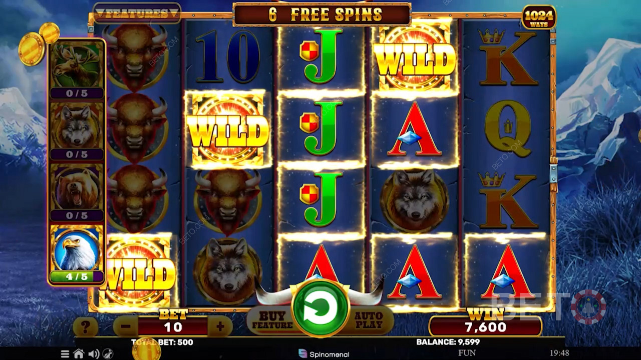 ضع 3 رموز مبعثرة أو أكثر لتشغيل وضع Free Spins أو Bonus Game