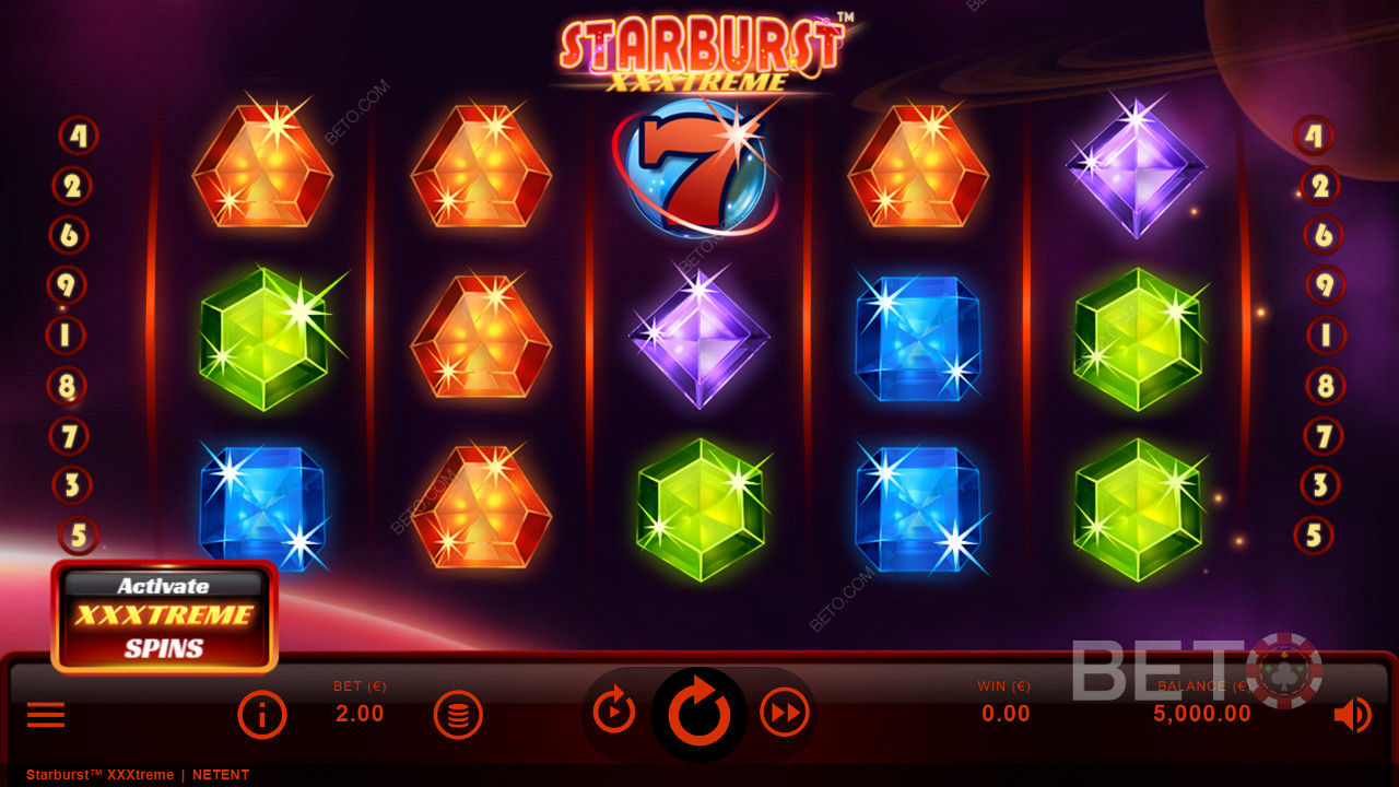 انقر فوق تنشيط XXXtreme Spins للاستمتاع ب Wilds المضمونة في فتحة Starburst XXXtreme