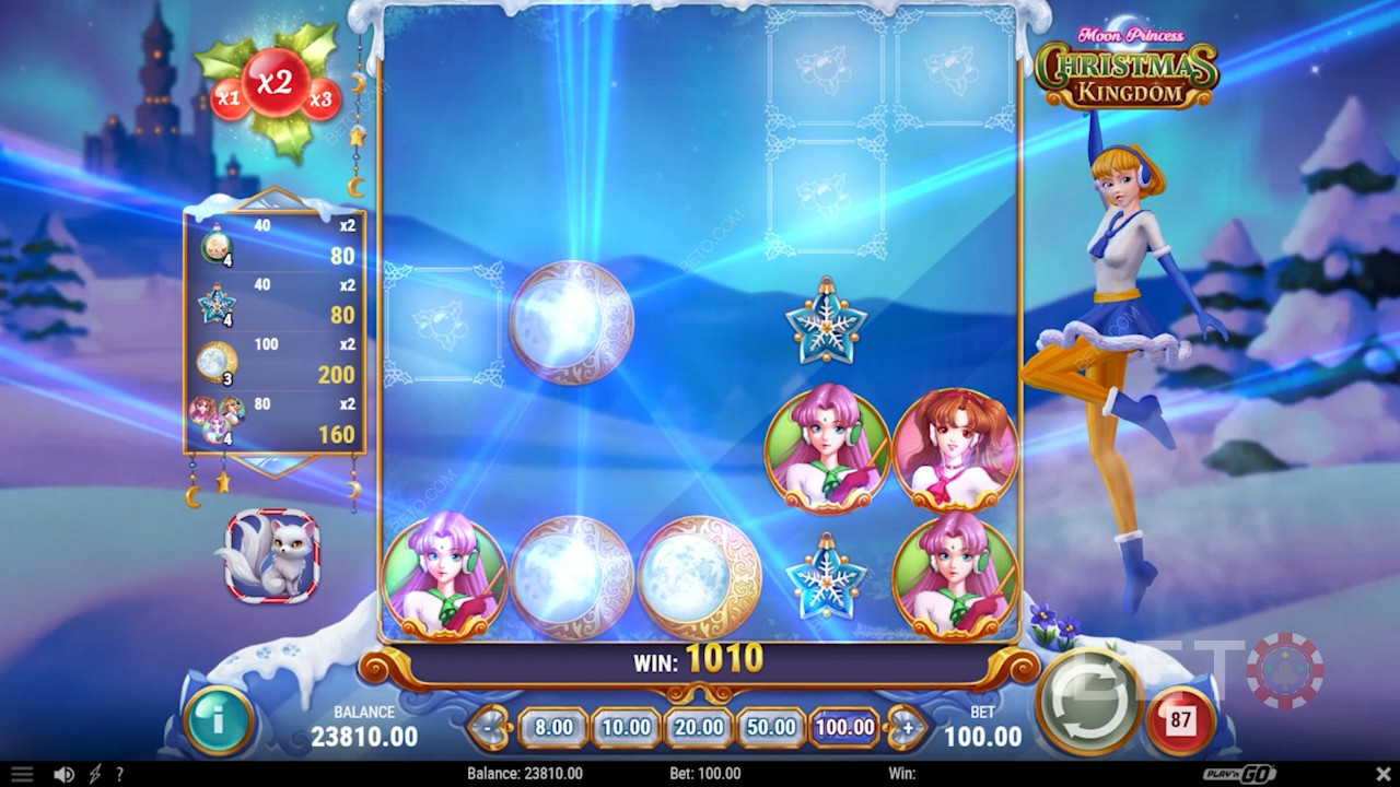 جولة مكافأة خاصة في Moon Princess Christmas Kingdom