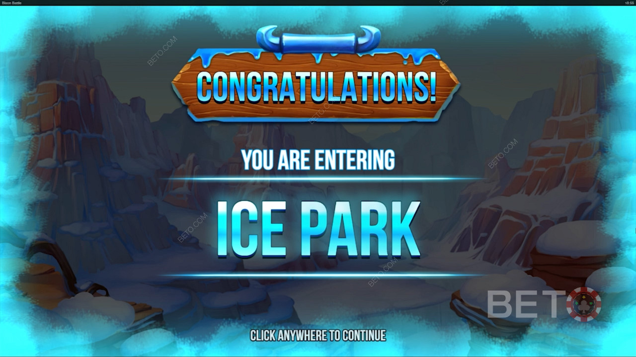 ضع رموز Blue & Red Bison Scatter لإلغاء قفل ميزة Ice Park الإضافية