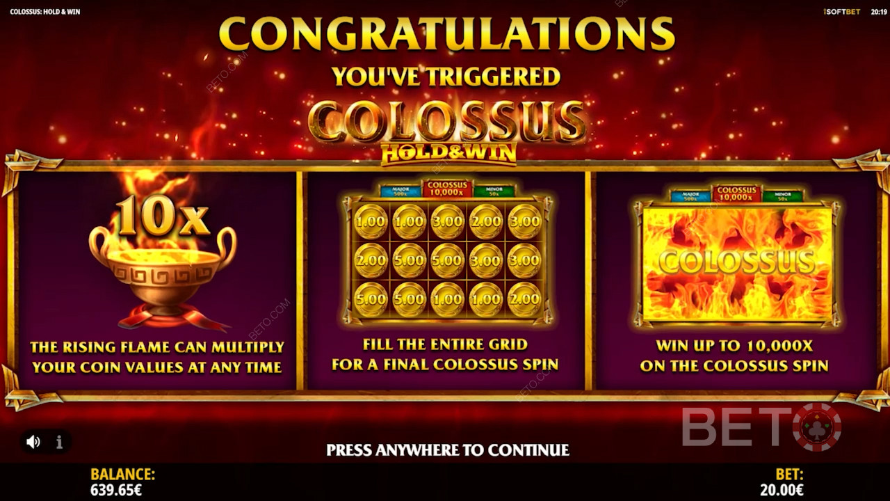 استمتع بمضاعف يصل إلى 10x واحصل على أقصى ربح 10،000x في ميزة Hold and Win