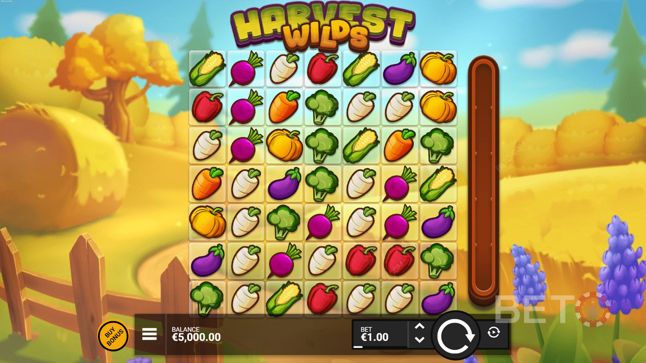 استمتع بموضوع المزرعة في فتحة Harvest Wilds عبر الإنترنت