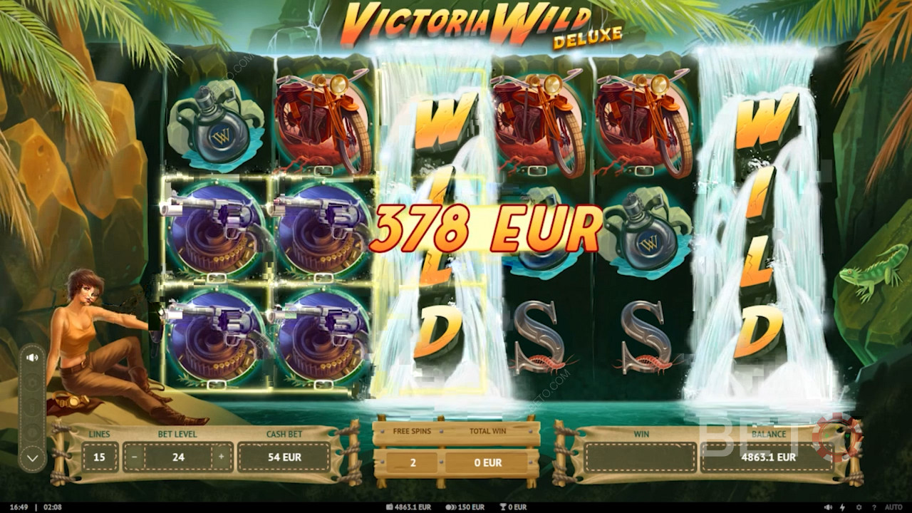 Land Expanding Waterfall Wilds واحصل على انتصارات سهلة في Oasis Free Spins