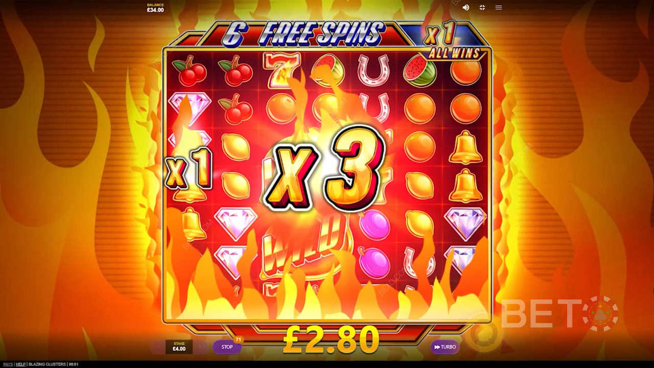 العب Blazing Clusters واحصل على فرصة لربح 1،201x جوائز نقدية