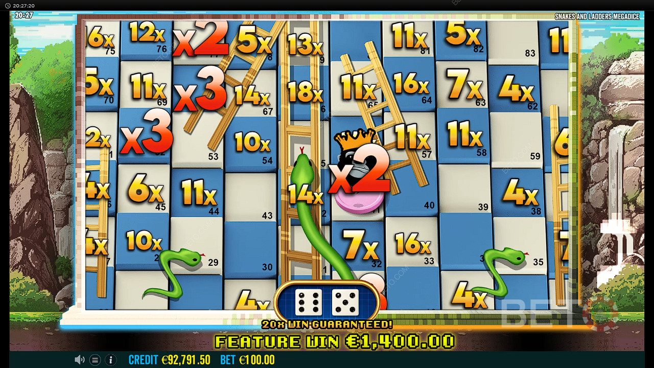 اربح الكثير في Snake and Ladders Megadice Free Spins