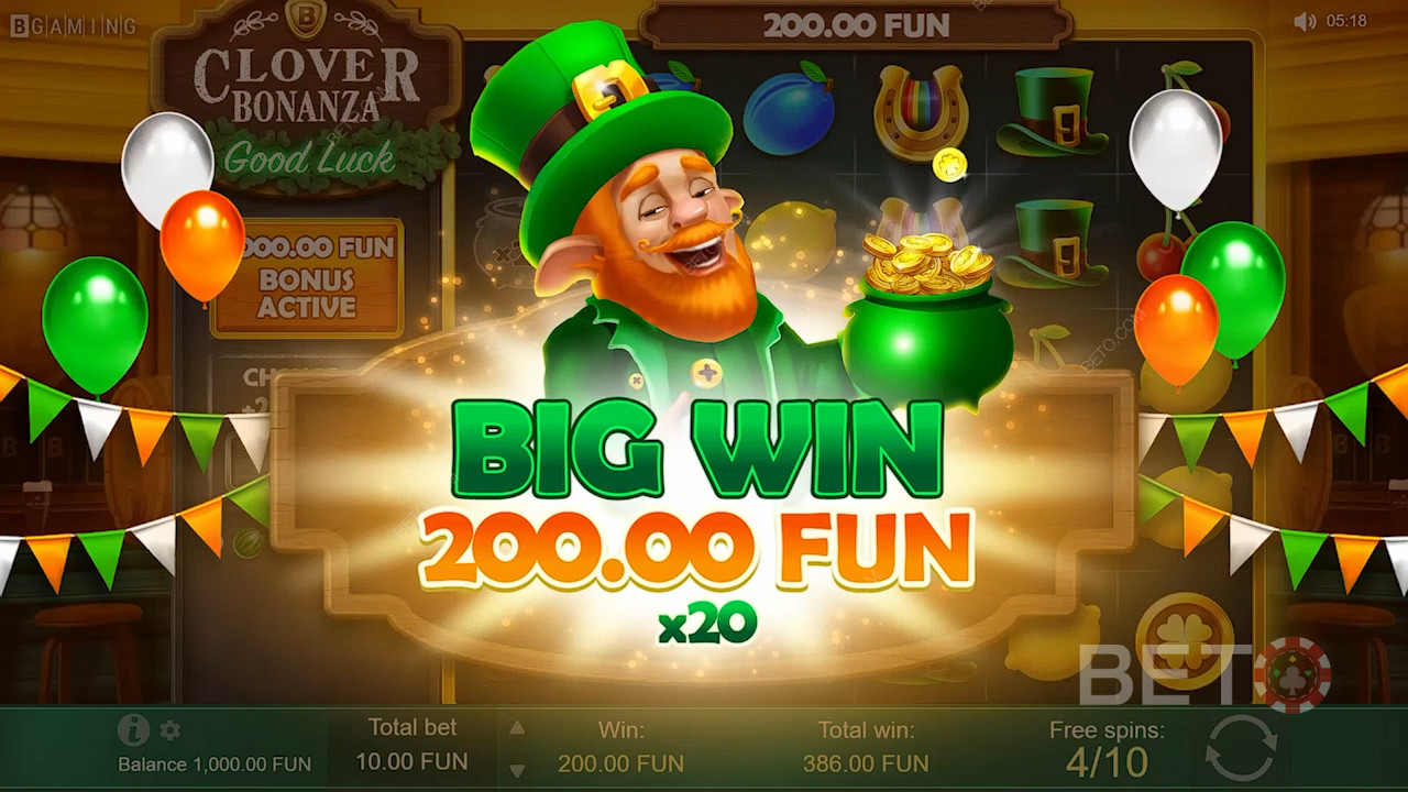 استخدم المضاعفات لتحقيق ربح كبير في Free Spins في فتحة Clover Bonanza