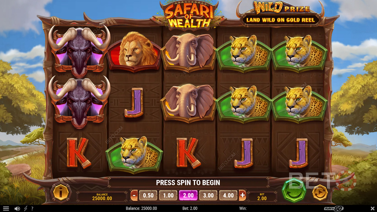 استمتع بمغامرة في البرية في فتحة Safari of Wealth