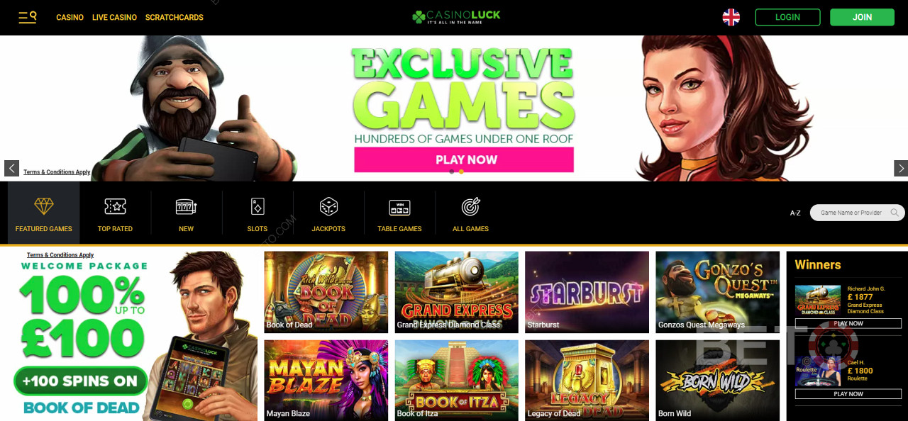 CasinoLuck Casino مع ألعاب القمار الحصرية